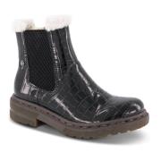 Winterlaarzen met Croc-Lak Design Rieker , Black , Dames