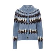 Fair Isle Cardigan met Schildpadknopen Veronica Beard , Blue , Dames