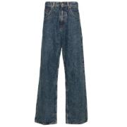 Blauwe Denim 5-Pocket Broek MM6 Maison Margiela , Blue , Heren