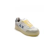 Witte leren sneakers Big Basket stijl Sun68 , White , Heren