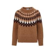 Fair Isle Pullover Anne Sweater Veronica Beard , Brown , Dames