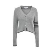 Stijlvolle Gebreide Cardigan Sweater Thom Browne , Gray , Dames