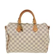 Pre-owned Canvas handbags Louis Vuitton Vintage , White , Dames