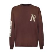 Katoenen sweatshirt Ronde kraag Lange mouwen Represent , Brown , Heren