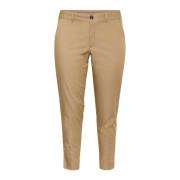 Chino Broek met Brede Tailleband Kaffe Curve , Beige , Dames