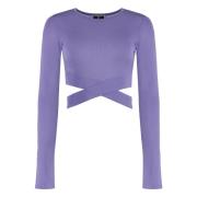 Gebreide Crop Top met Uitgesneden Details Elisabetta Franchi , Purple ...