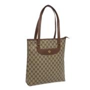 Pre-owned Leather totes Gucci Vintage , Beige , Dames