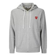 Grijze Sweatshirt met Rood Emblem Comme des Garçons Play , Gray , Here...