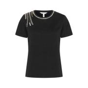 Zwarte Geborduurde Tee Part Two , Black , Dames