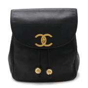 Pre-owned Leather backpacks Chanel Vintage , Black , Dames