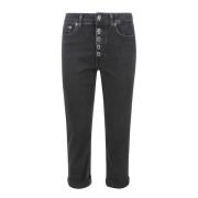 Zwarte Jeans met Sieradendetail Dondup , Black , Dames