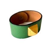 Pre-owned Leather bracelets Hermès Vintage , Green , Dames