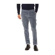 Slim Fit Fluwelen Cargo Broek 500 Strepen Mason's , Blue , Heren