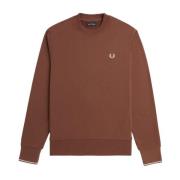 Bruine Crewneck Sweatshirt Fred Perry , Brown , Heren