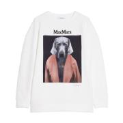 Artistieke Oversized Sweatshirt Max Mara , White , Dames