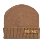 Gebreide muts met applicatie Moschino , Brown , Dames