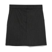 Grijze Wollen Rok Mêlee Effect Max Mara , Gray , Dames