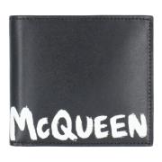 Contrasterende Logo Leren Portemonnee Alexander McQueen , Black , Here...