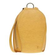 Pre-owned Leather backpacks Louis Vuitton Vintage , Yellow , Dames