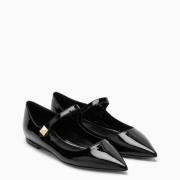 Lakleren Ballerina`s Valentino Garavani , Black , Dames