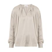 Lange Mouw Blouse Samantha Knit-ted , Gray , Dames