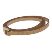 Pre-owned Leather belts Louis Vuitton Vintage , Beige , Dames