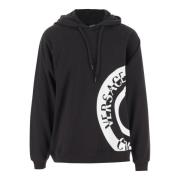 Logo Katoenen Sweatshirt Hoodie Zwart Wit Versace Jeans Couture , Blac...