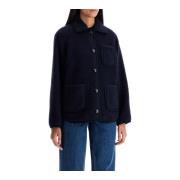 Bouclé Wol Blouson Jas A.p.c. , Blue , Dames