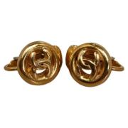 Pre-owned Metal earrings Chanel Vintage , Yellow , Dames