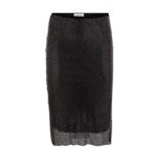 Mesh Rok met Strass Sportmax , Black , Dames