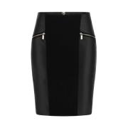 Midi Rok van Kunstleer Guess , Black , Dames