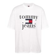 Witte Katoenen Oversized T-shirt Tommy Hilfiger , White , Heren