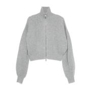 Grijze Wol-Kasjmier Trui met Kristalversiering Sportmax , Gray , Dames