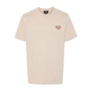 T-shirt met geborduurd logo in beige A.p.c. , Beige , Heren