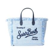 Mini Handtassen met Franjes en Logo Borduursel MC2 Saint Barth , Blue ...