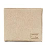 Pre-owned Leather wallets Fendi Vintage , Beige , Dames