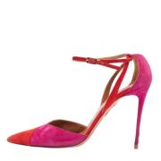 Pre-owned Suede heels Aquazzura Pre-owned , Red , Dames