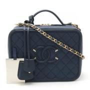 Pre-owned Leather handbags Chanel Vintage , Blue , Dames