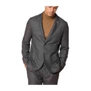 Regular Fit Krijtstreep Flanellen Blazer Mason's , Gray , Heren