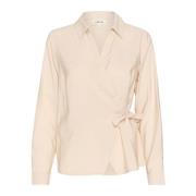 Stijlvolle Asymmetrische Blouse Ancient Scroll Cream , Beige , Dames