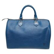 Pre-owned Leather handbags Louis Vuitton Vintage , Blue , Dames