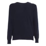 Navy R Neck Pullover Sweater Ballantyne , Blue , Heren