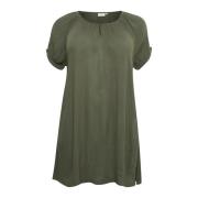 Korte Mouw Tuniek Blouse Grape Leaf Kaffe Curve , Green , Dames