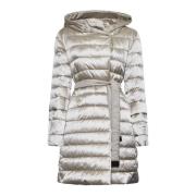 Grijze Gewatteerde Donsjas met Capuchon Max Mara , Gray , Dames