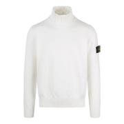 Slim Fit Coltrui Katoenen Trui Stone Island , White , Heren