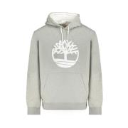 Grijze Katoenen Hoodie Sweatshirt met Logo Print Timberland , Gray , H...