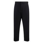 Elastische Achter Wollen Broek Jil Sander , Black , Heren