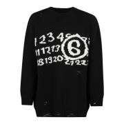 Casual Crewneck Sweater MM6 Maison Margiela , Black , Heren