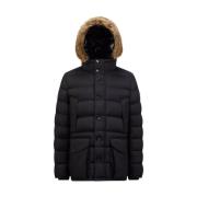 Korte donsjas met afneembare capuchon Moncler , Black , Heren