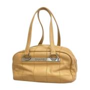 Pre-owned Leather chanel-bags Chanel Vintage , Beige , Dames